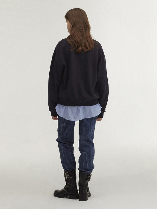 Penguin Embroidery Sweatshirt_Navy