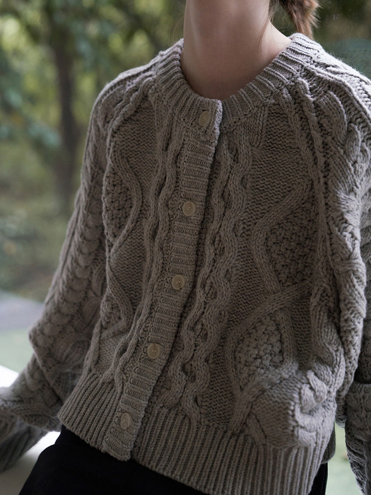 Cable Knit cardigan - Gray