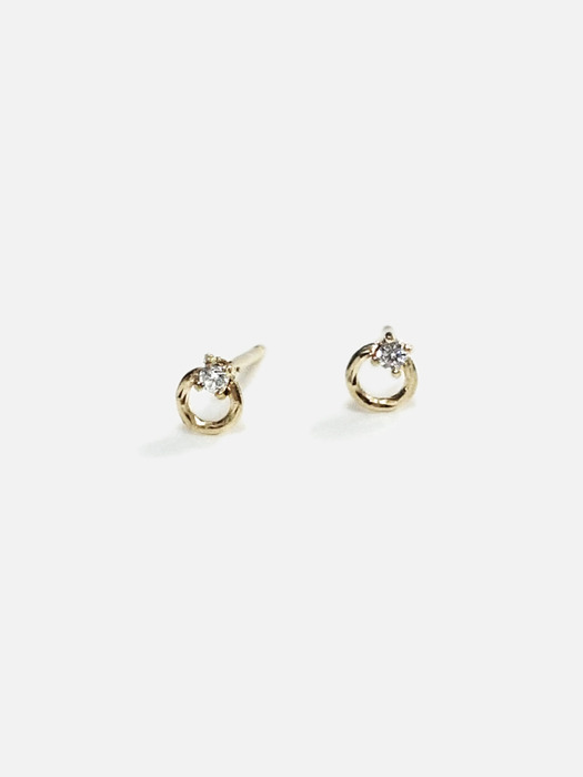 4프롱 다이아몬드 14k 모노 귀걸이 [E200201]