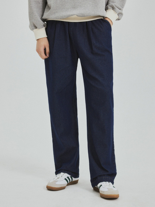 Easy Denim Semi-Wide Banding Pants(2color)