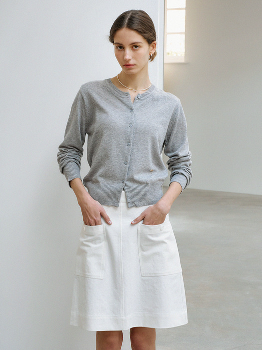 Soft Bamboo Classic Cardigan_Cloud Gray