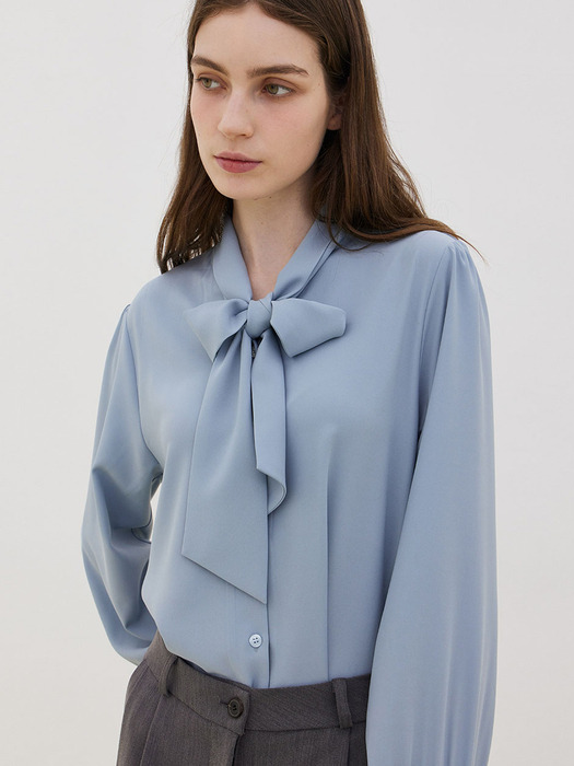 Twoway Tie Blouse - Sky Blue