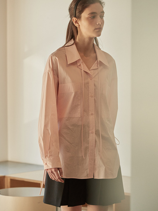 String loose fit shirt - Light pink