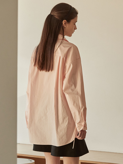 String loose fit shirt - Light pink