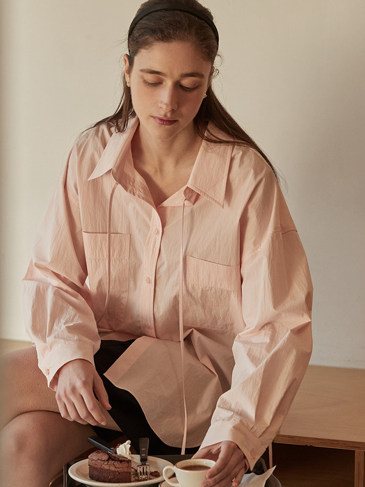 String loose fit shirt - Light pink