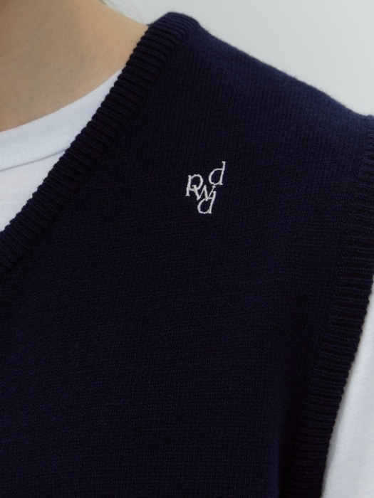 symbol logo knit vest - navy
