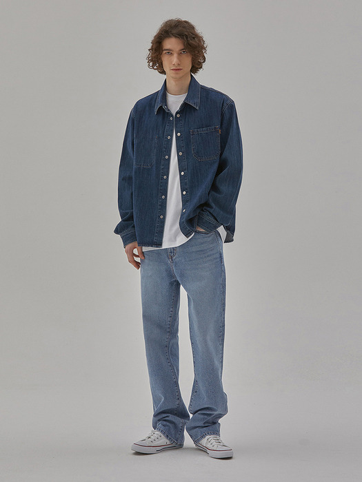 DENIM COMFORT LONG STRAIGHT PANTS INDIGO