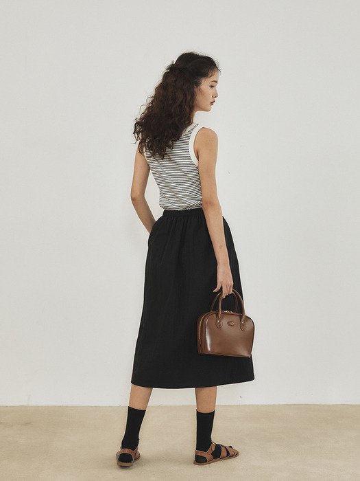 Cotton Flare Skirt Black