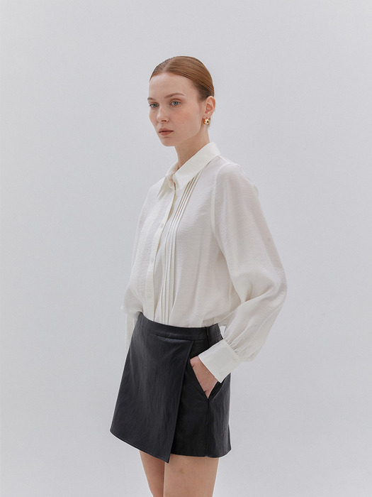 LOOSE PINTUCK BLOUSE_IVORY