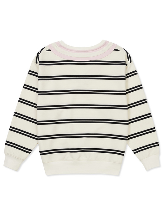 [24SS clove] Stripe V-neck Sweatshirt (Ivory)