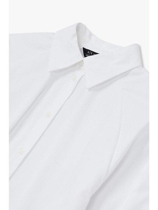 AX 여성 미니 로고 래글런 슬리브 셔츠(A424120001)화이트