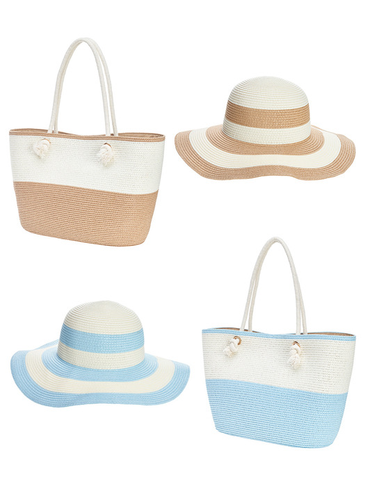 [단독]Amelie Paper Hat & Bag 세트기획 (2 Colors)