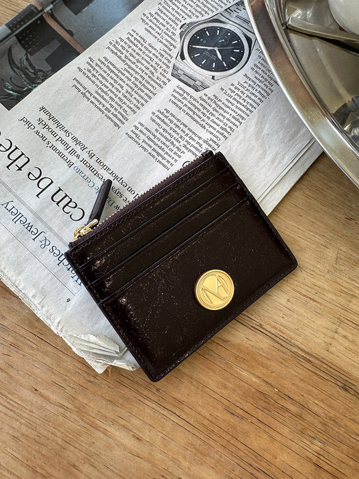 Seine slim card wallet - Chocolate brown