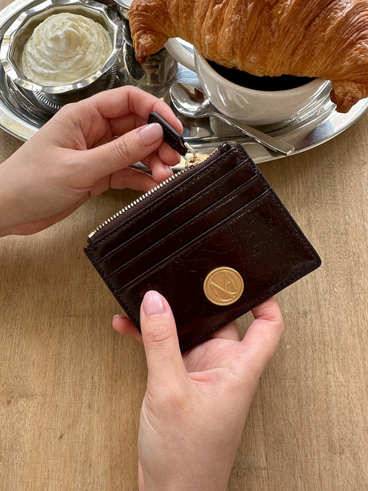 Seine slim card wallet - Chocolate brown