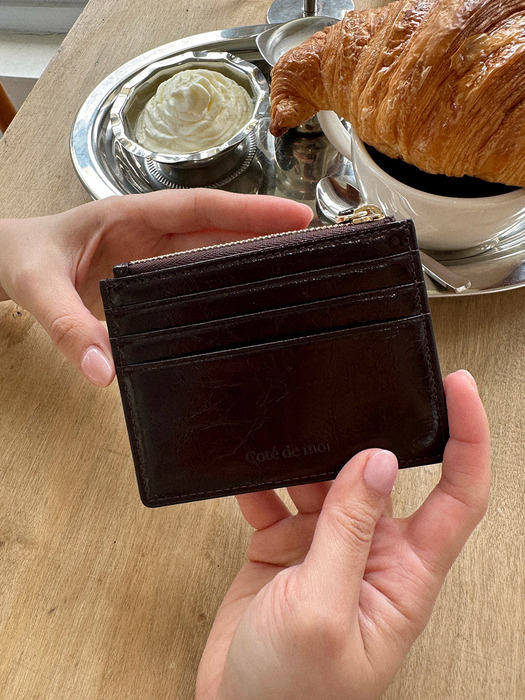 Seine slim card wallet - Chocolate brown