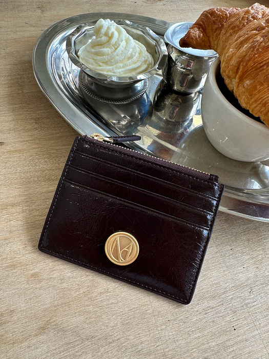 Seine slim card wallet - Chocolate brown