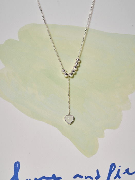 [sv925] heart Y drop necklace