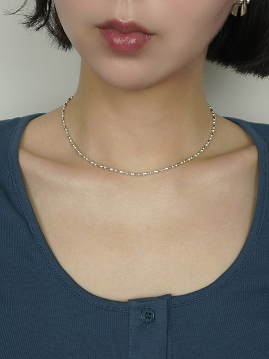 [Silver925] Ribbon hook choker necklace