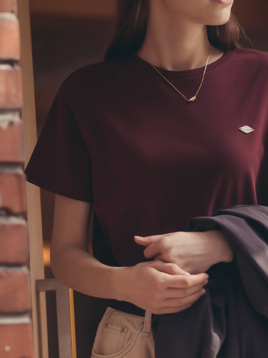 Silket cotton half sleeve t-shirt_Burgundy