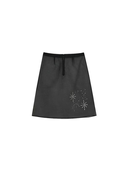 GLITTERING GEM OGANZA SKIRT [BLACK]