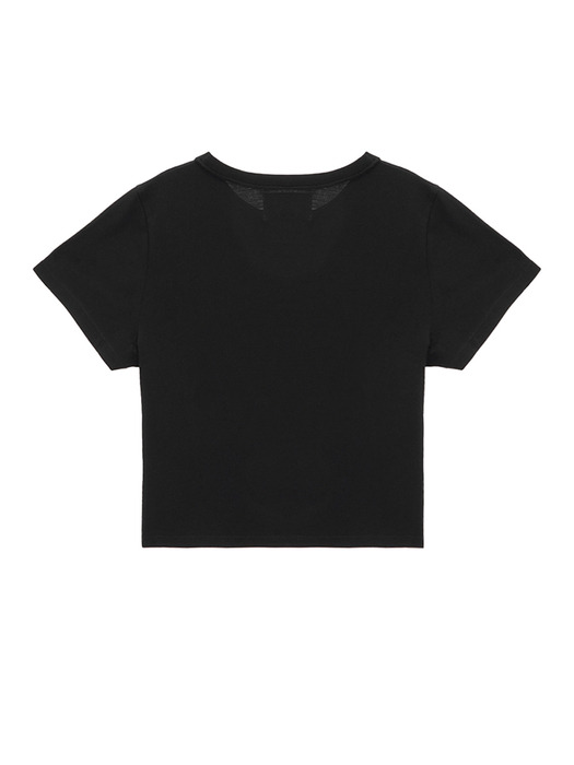 MATIN REVERSE PATCH LOGO CROP TOP IN BLACK