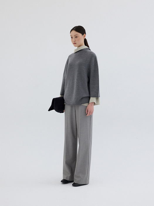 WOOL WHOLE GARMENT TOP_GREY