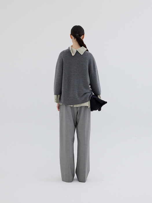 WOOL WHOLE GARMENT TOP_GREY