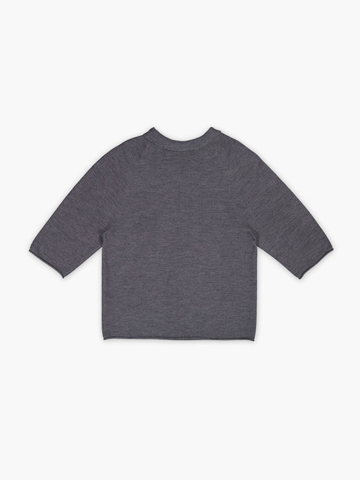 WOOL WHOLE GARMENT TOP_GREY