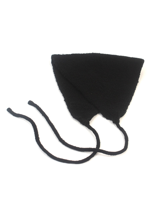 Wool Ear Wamer Black Knit Bonnet Hat 귀달이모자