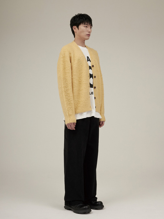 Hairy Wool Knits Cardigan Light Yellow