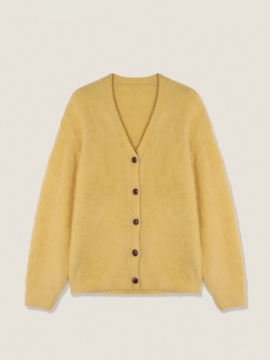 Hairy Wool Knits Cardigan Light Yellow