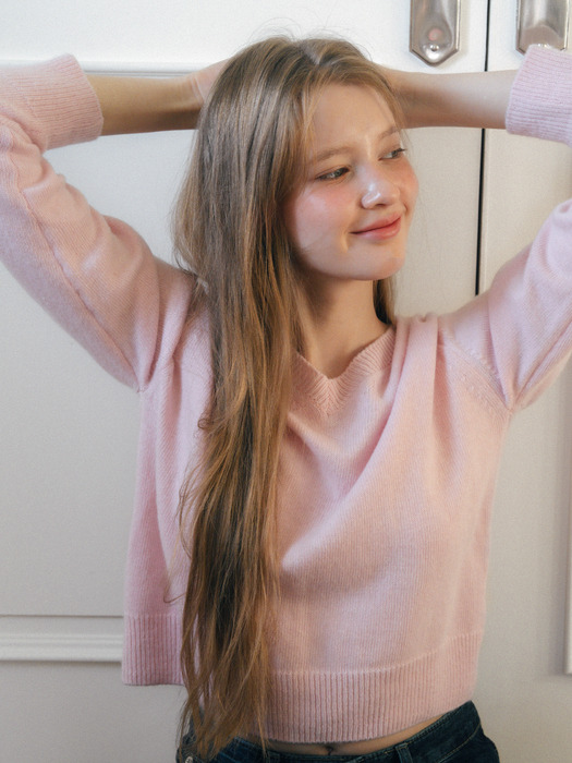 Basic V-neck Cashmere Wool Knit_5 Colors