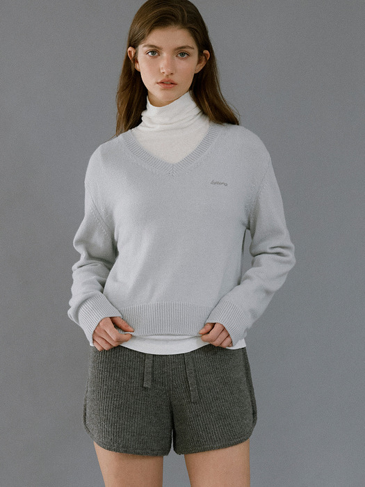 Basic V-neck Cashmere Wool Knit_5 Colors