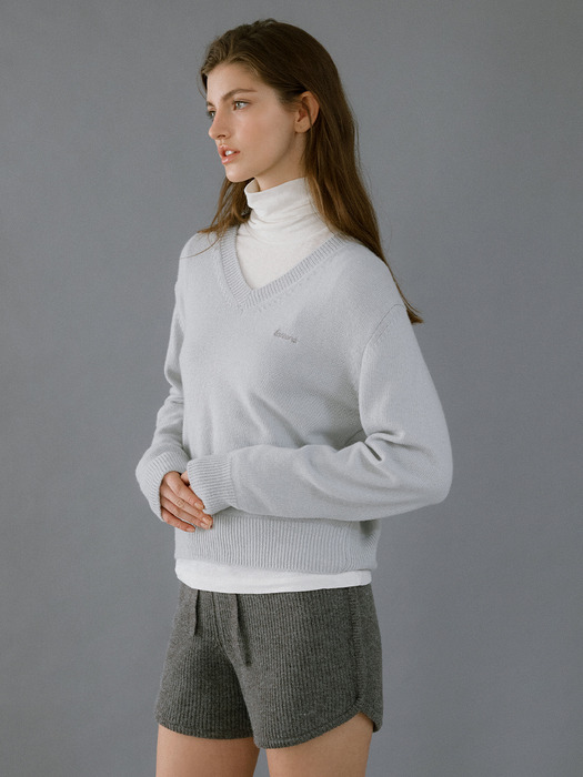 Basic V-neck Cashmere Wool Knit_5 Colors