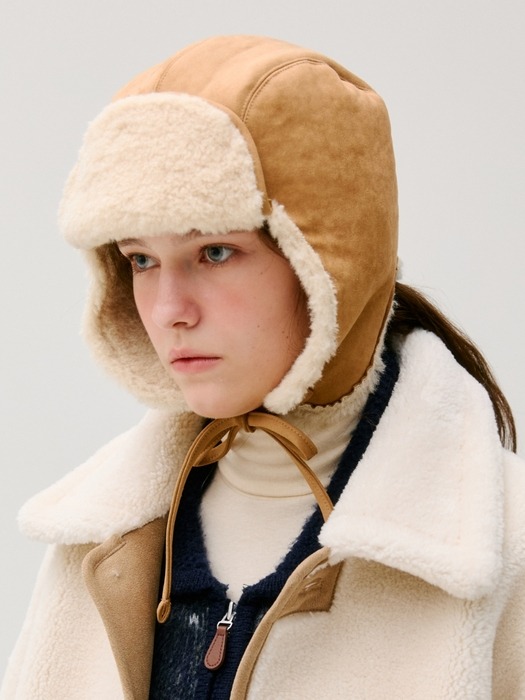 shearing trapper hat - camel