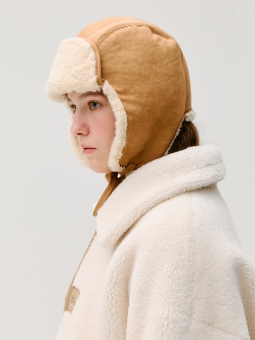 shearing trapper hat - camel