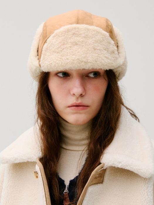 shearing trapper hat - camel