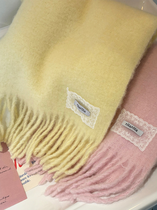 LACE LABEL HAIRY MUFFLER LEMON