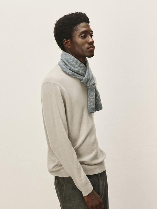 [Murray Allan]Multi-Texture Petit Scarf_Stone M43APE026ST