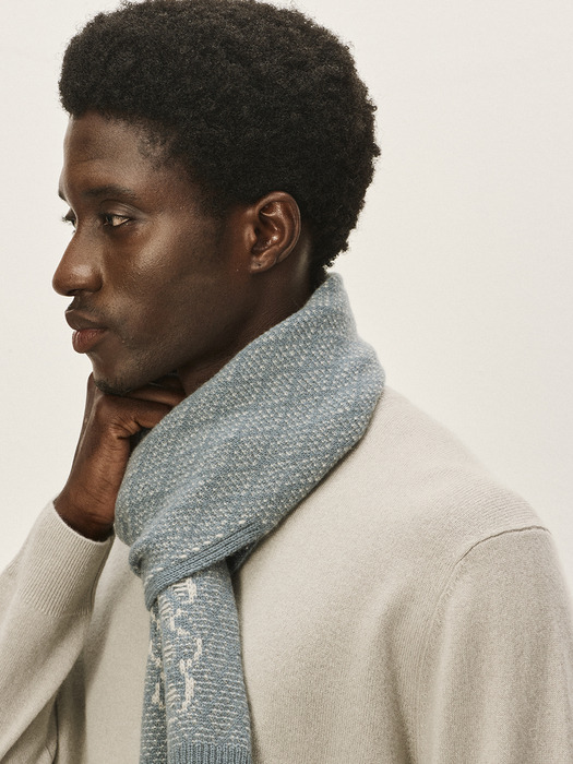 [Murray Allan]Multi-Texture Petit Scarf_Stone M43APE026ST