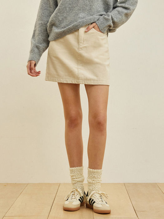 [기모] W1072 CORDUROY MINI SKIRT (2COLORS)