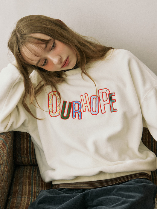 Hope Patch Fleece Sweatshirt - Ivory