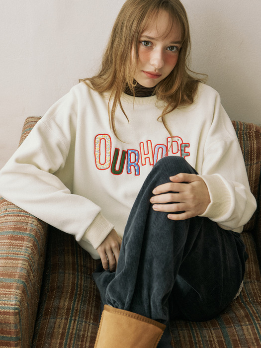 Hope Patch Fleece Sweatshirt - Ivory