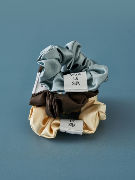 Baby scrunchie 3set(Butter/Teal green/Brown)