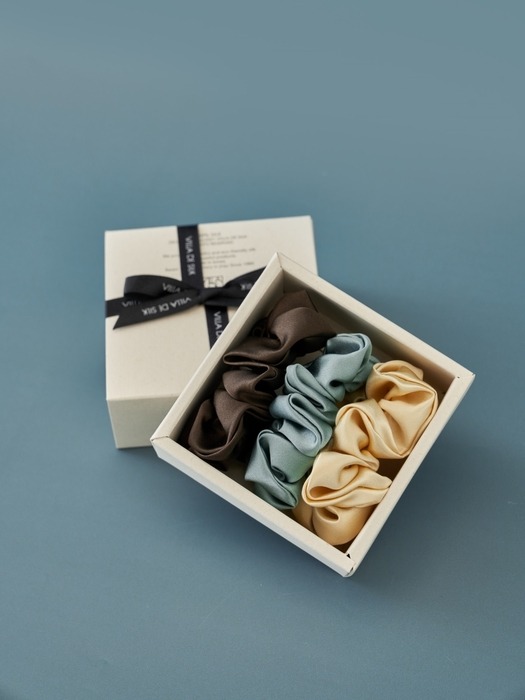 Baby scrunchie 3set(Butter/Teal green/Brown)