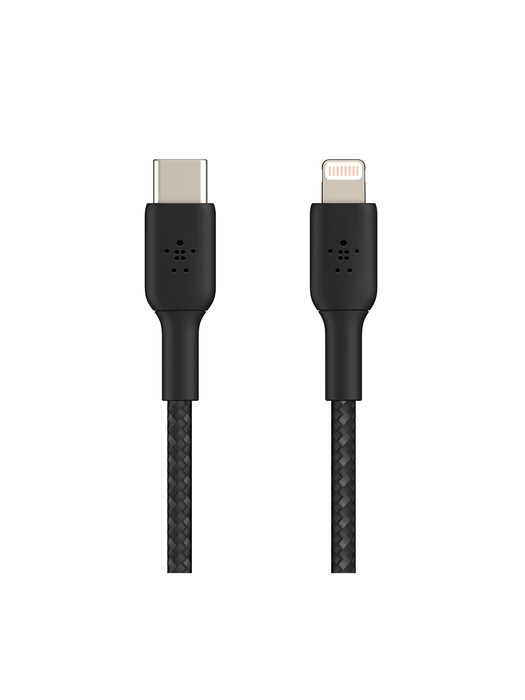 벨킨 부스트업 브레이디드 USB-C to 라이트닝 고속 충전 패브릭 케이블 1M CAA004bt1M