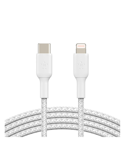 벨킨 부스트업 브레이디드 USB-C to 라이트닝 고속 충전 패브릭 케이블 1M CAA004bt1M