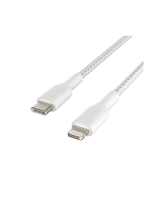 벨킨 부스트업 브레이디드 USB-C to 라이트닝 고속 충전 패브릭 케이블 1M CAA004bt1M