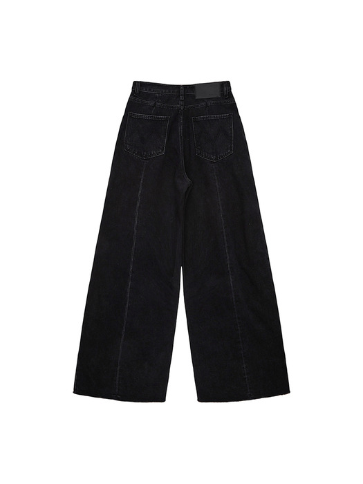 TUCK POINT WIDE DENIM PANTS IN BLACK