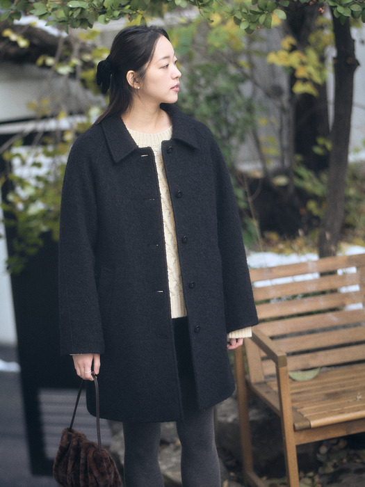 Boucle Half Coat_Black